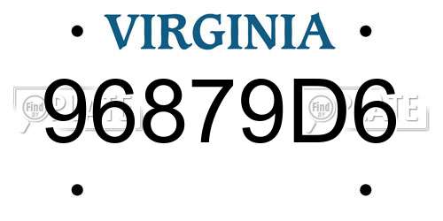 96879D6 Virginia License Plate