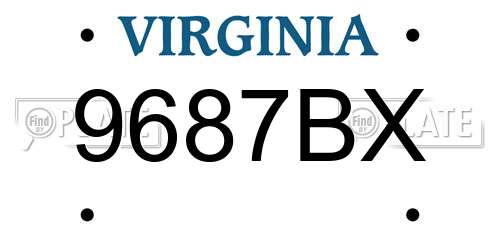 9687BX Virginia License Plate