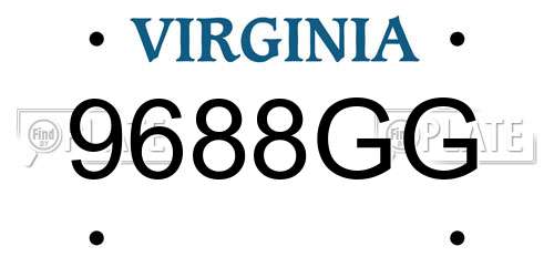 9688GG Virginia License Plate