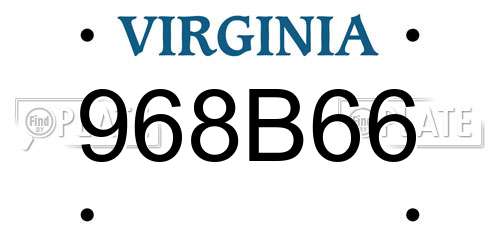 968B66 Virginia License Plate