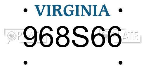 968S66 Virginia License Plate