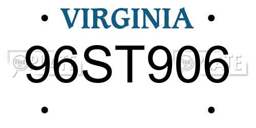 96ST906 Virginia License Plate