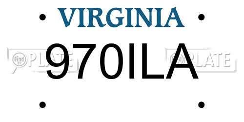 970ILA Virginia License Plate