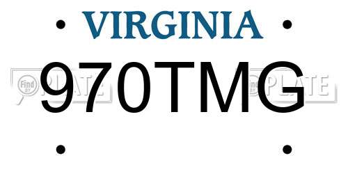 970TMG Virginia License Plate