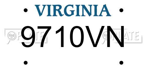 9710VN Virginia License Plate
