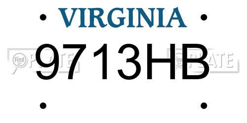 9713HB Virginia License Plate