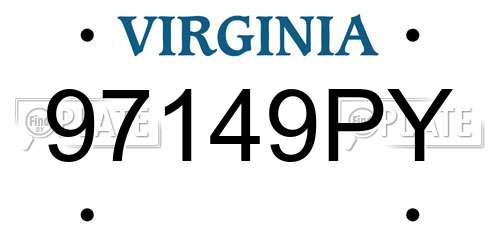 97149PY Virginia License Plate