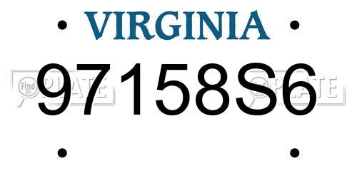 97158S6 Virginia License Plate