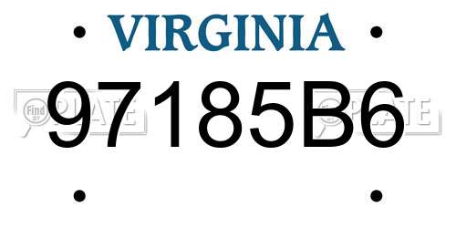 97185B6 Virginia License Plate
