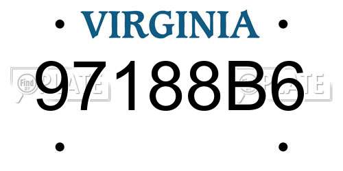 97188B6 Virginia License Plate