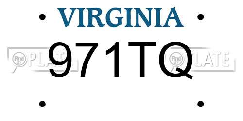 971TQ Virginia License Plate