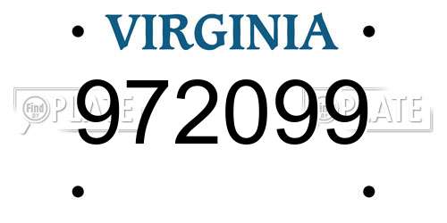 972099 Virginia License Plate