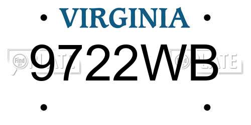 9722WB Virginia License Plate