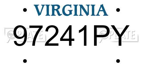 97241PY Virginia License Plate