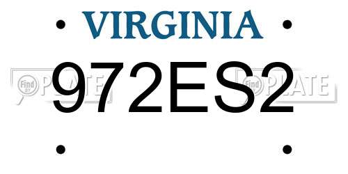 972ES2 Virginia License Plate