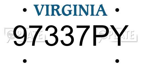 97337PY Virginia License Plate