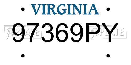 97369PY Virginia License Plate