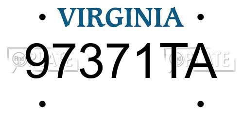 97371TA Virginia License Plate
