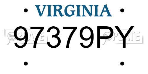 97379PY Virginia License Plate
