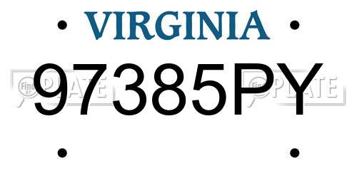 97385PY Virginia License Plate