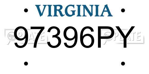 97396PY Virginia License Plate