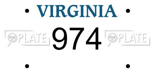 974 Virginia License Plate