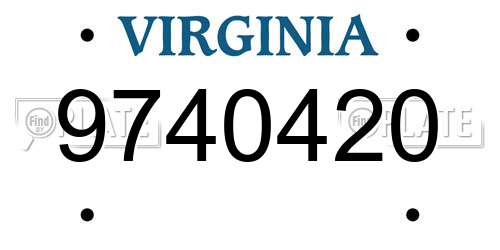 9740420 Virginia License Plate