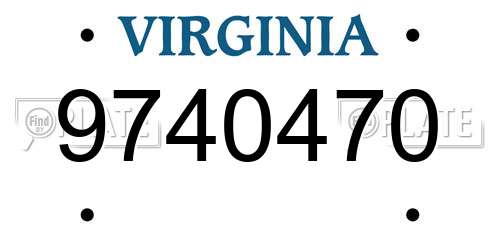 9740470 Virginia License Plate