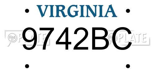 9742BC Virginia License Plate