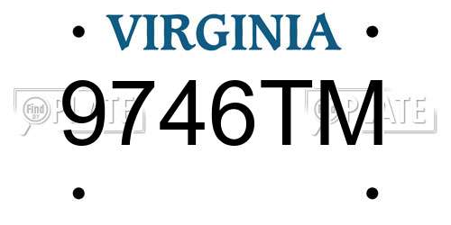 9746TM Virginia License Plate