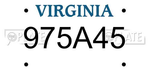 975A45 Virginia License Plate