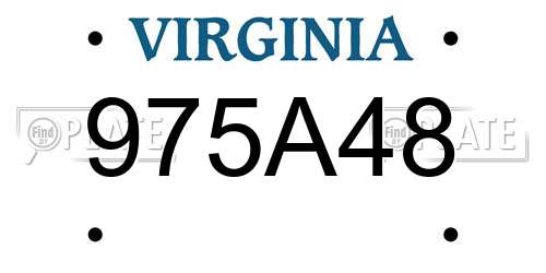 975A48 Virginia License Plate