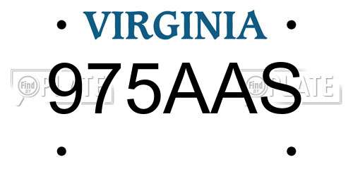 975AAS Virginia License Plate