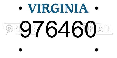 976460 Virginia License Plate
