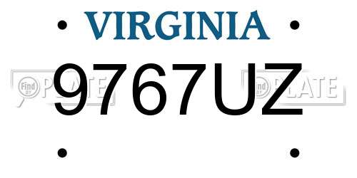 9767UZ Virginia License Plate