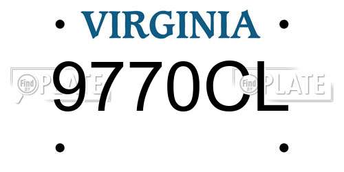 9770CL Virginia License Plate