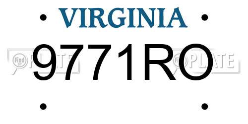 9771RO Virginia License Plate