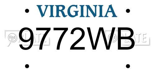 9772WB Virginia License Plate