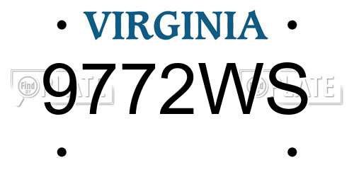 9772WS Virginia License Plate
