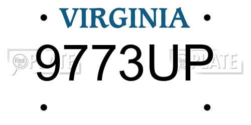 9773UP Virginia License Plate