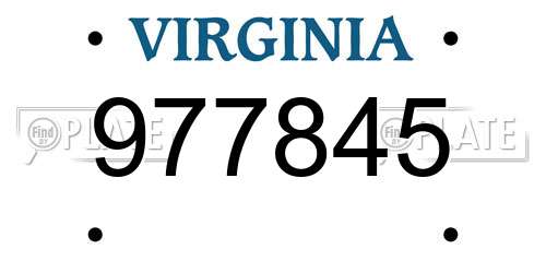 977845 Virginia License Plate