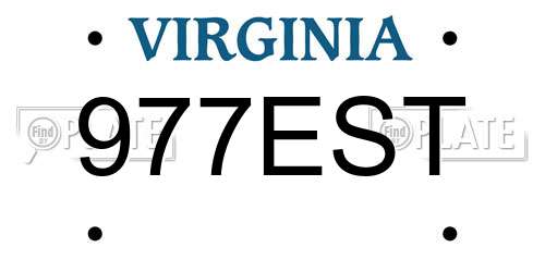 977EST Virginia License Plate