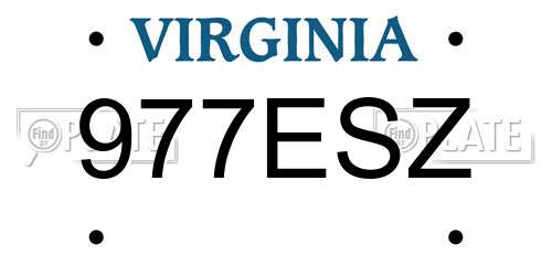 977ESZ Virginia License Plate