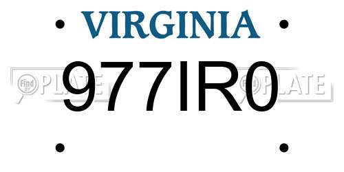 977IR0 Virginia License Plate