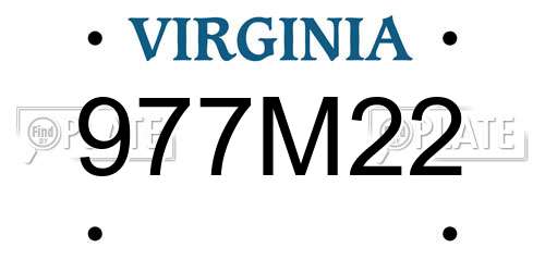 977M22 Virginia License Plate