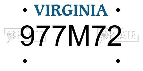 977M72 Virginia License Plate