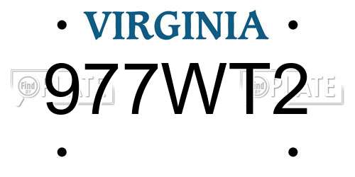 977WT2 Virginia License Plate