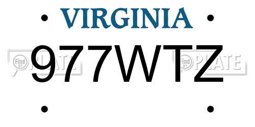 977WTZ Virginia License Plate