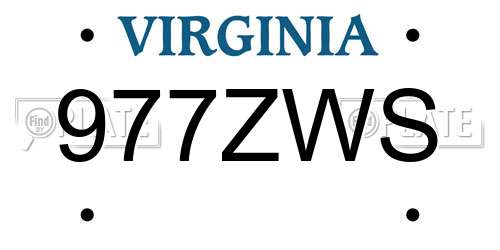 977ZWS Virginia License Plate