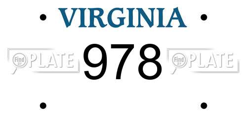 978 Virginia License Plate